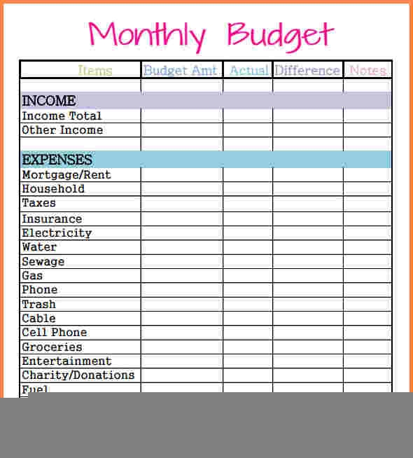 Budget Worksheets Excel Budgeting Worksheets