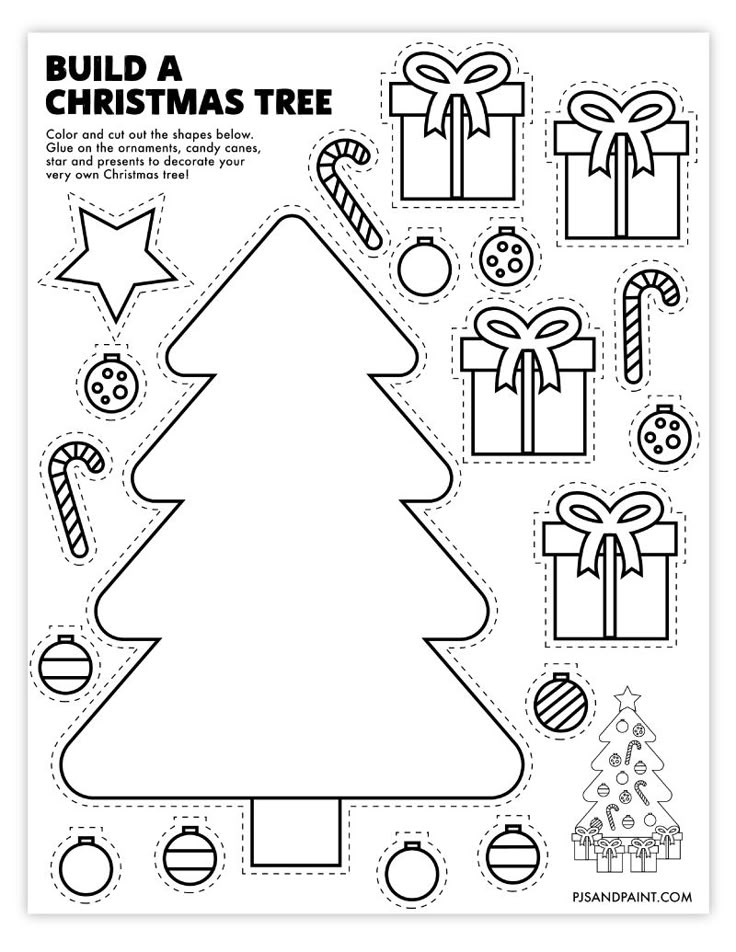 christmas tree craft for kids printable