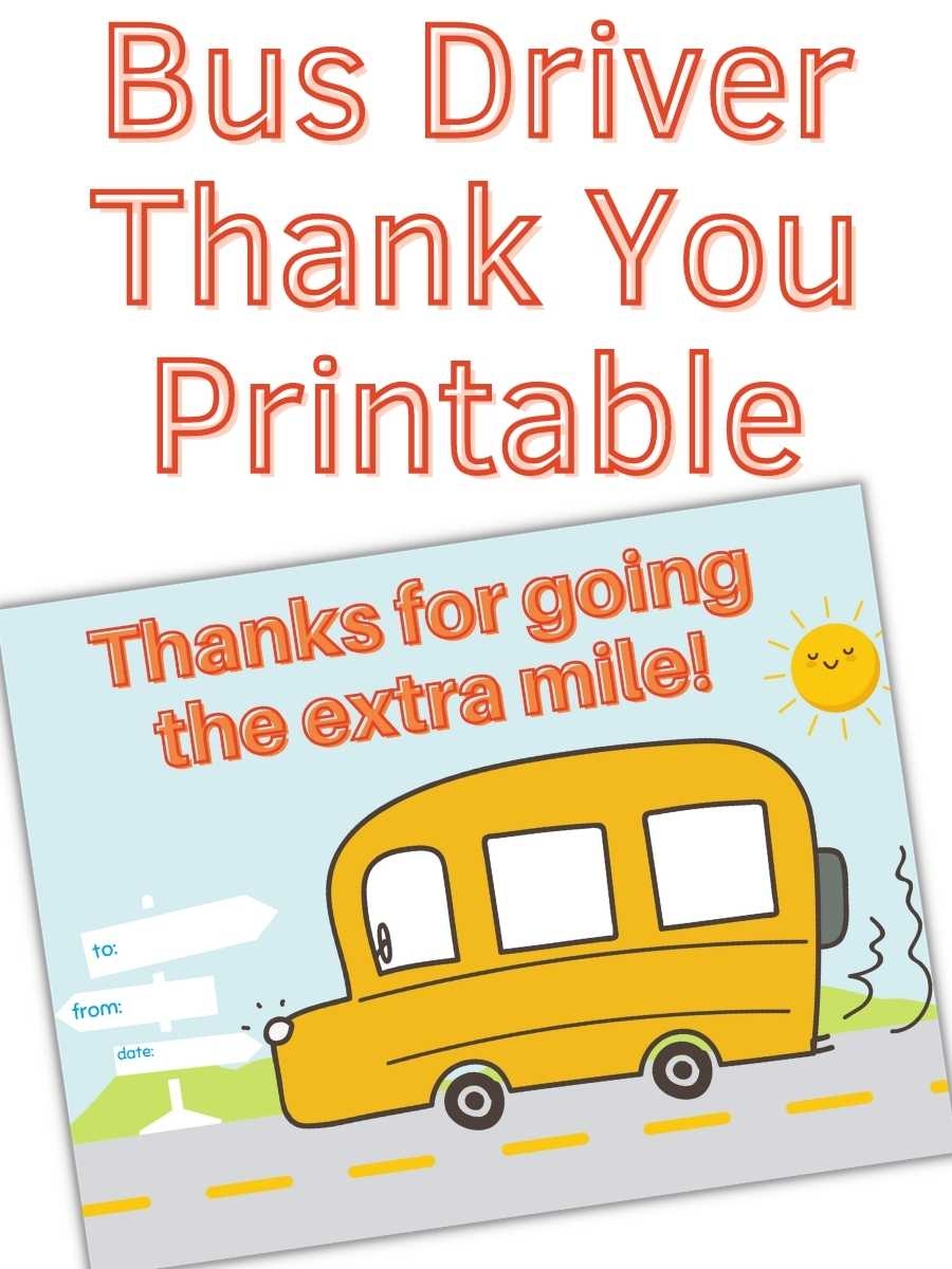 free printable bus driver thank you card printable
