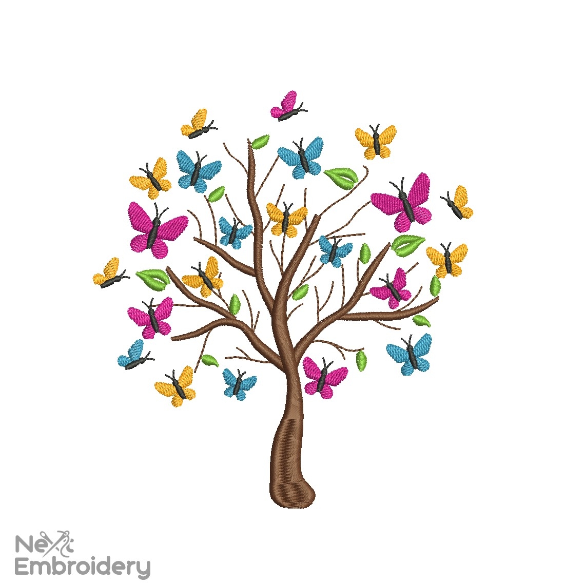 Butterfly Tree Embroidery Design NextEmbroidery