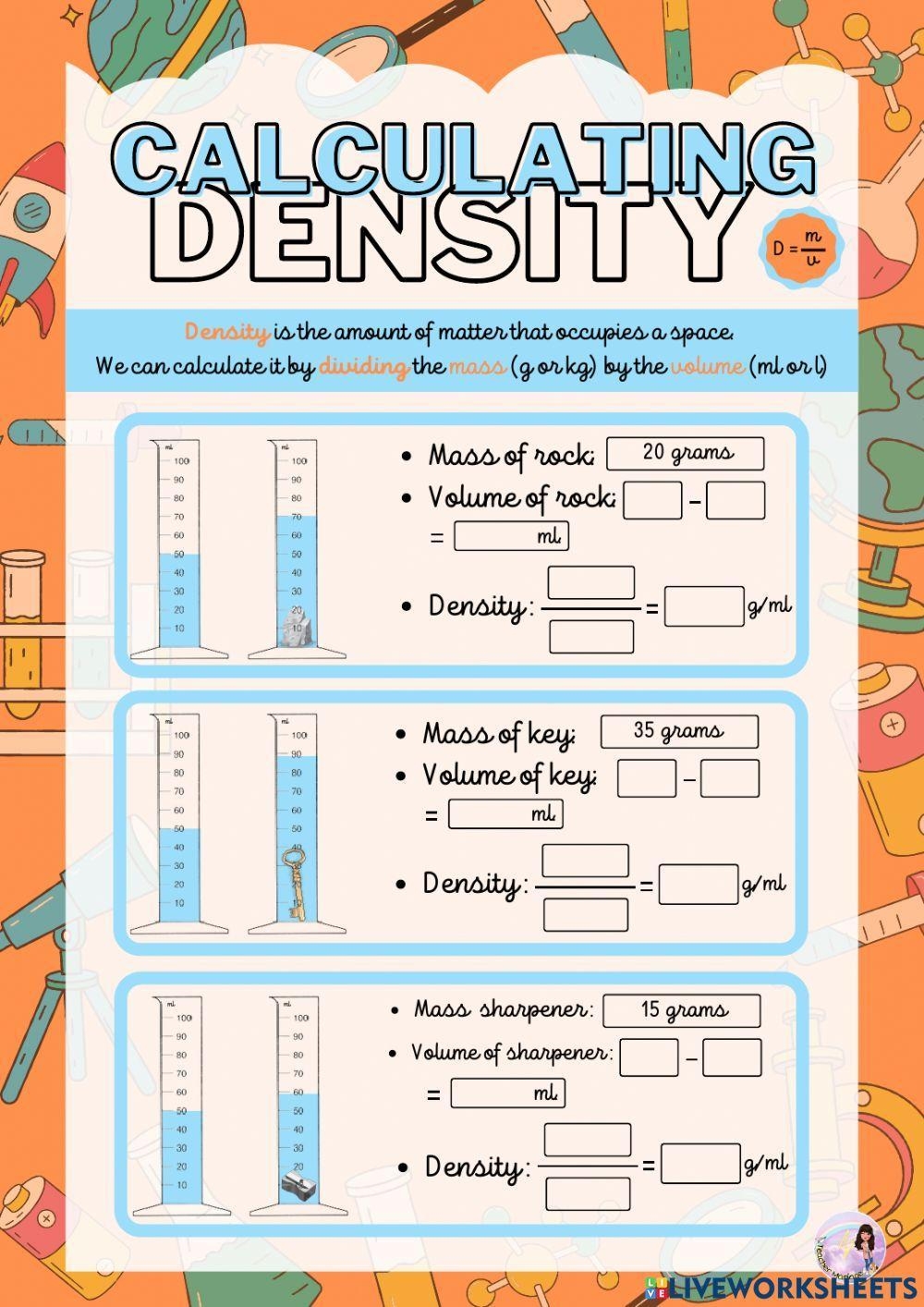 Calculating Density Activity Live Worksheets Worksheets Library