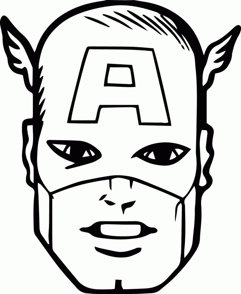 Captain America Face Coloring Pages Coloring Home