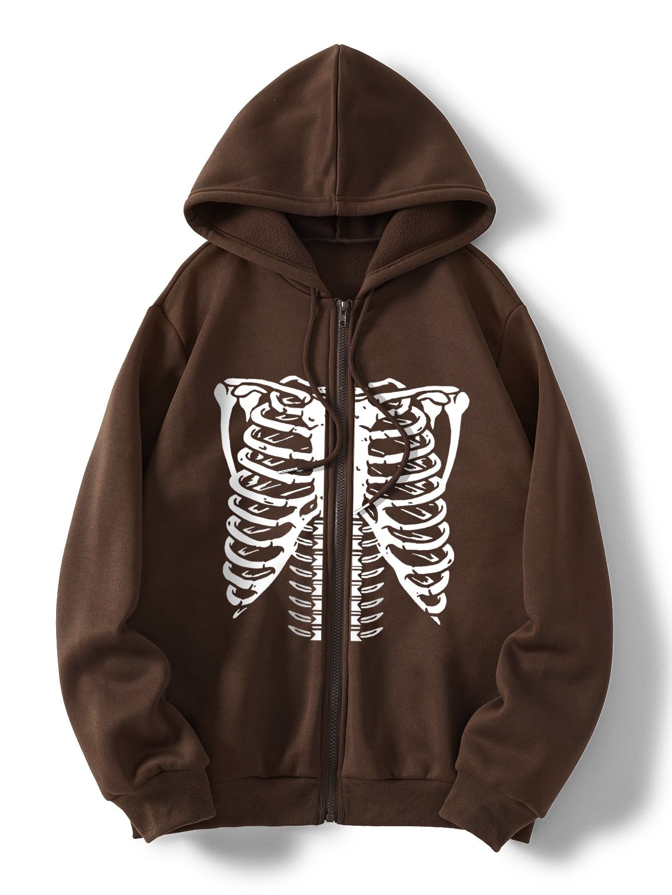 Capuz Impress o De Esqueleto Fechar Revestido T rmico Cord o Lookbook 