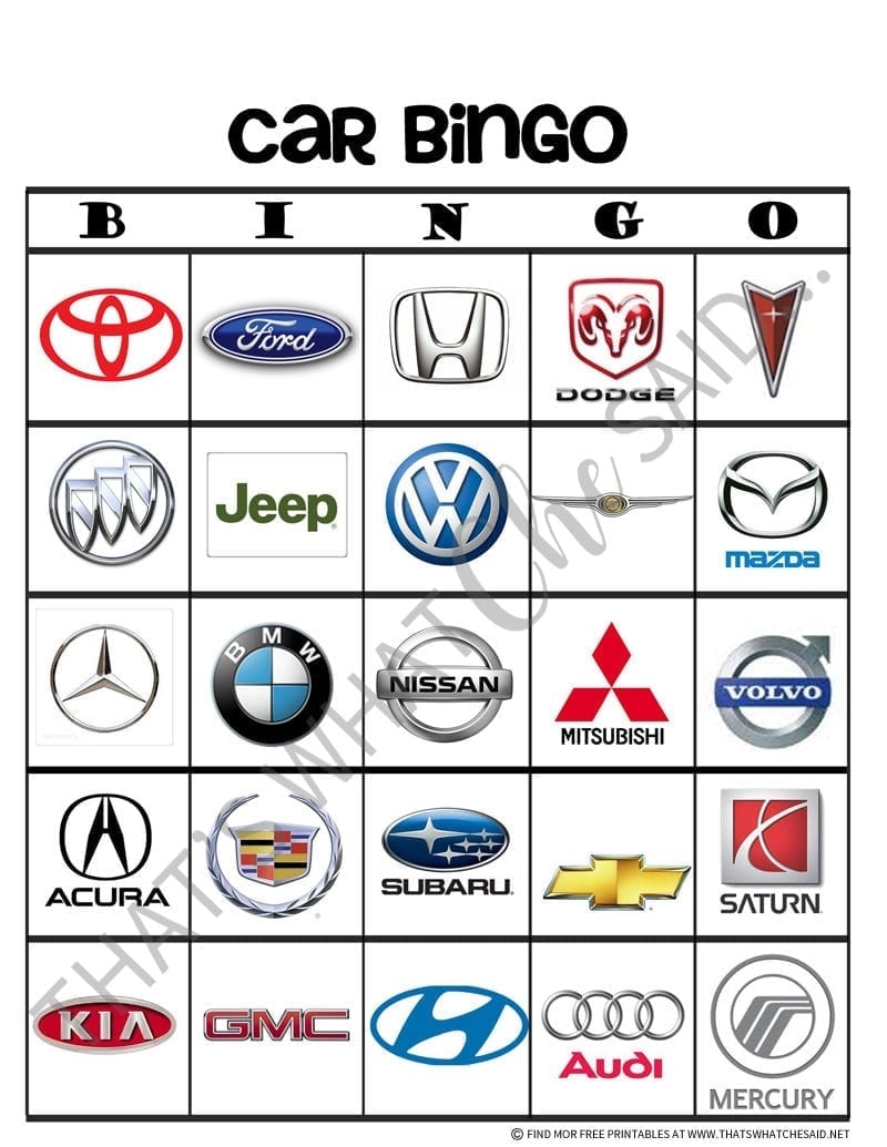 printable car games