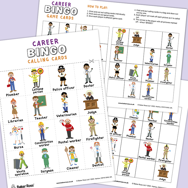 Career Bingo Craft Activity Guide Baker Ross