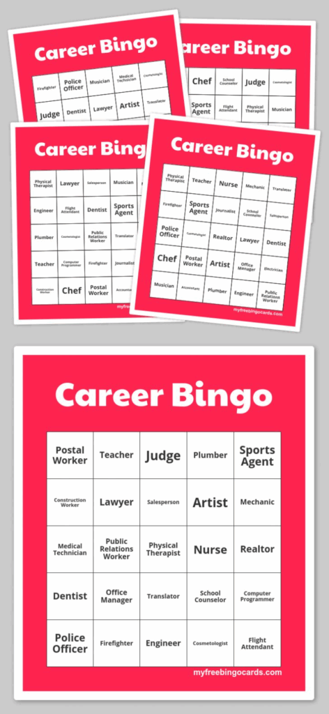 Career Bingo Free Printable Bingo Cards Bingo Cards Free