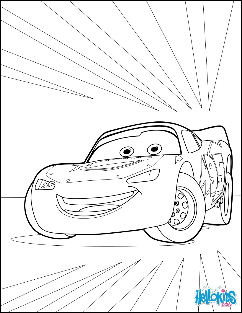 Cars 3 Lightning Mcqueen Coloring Pages Hellokids