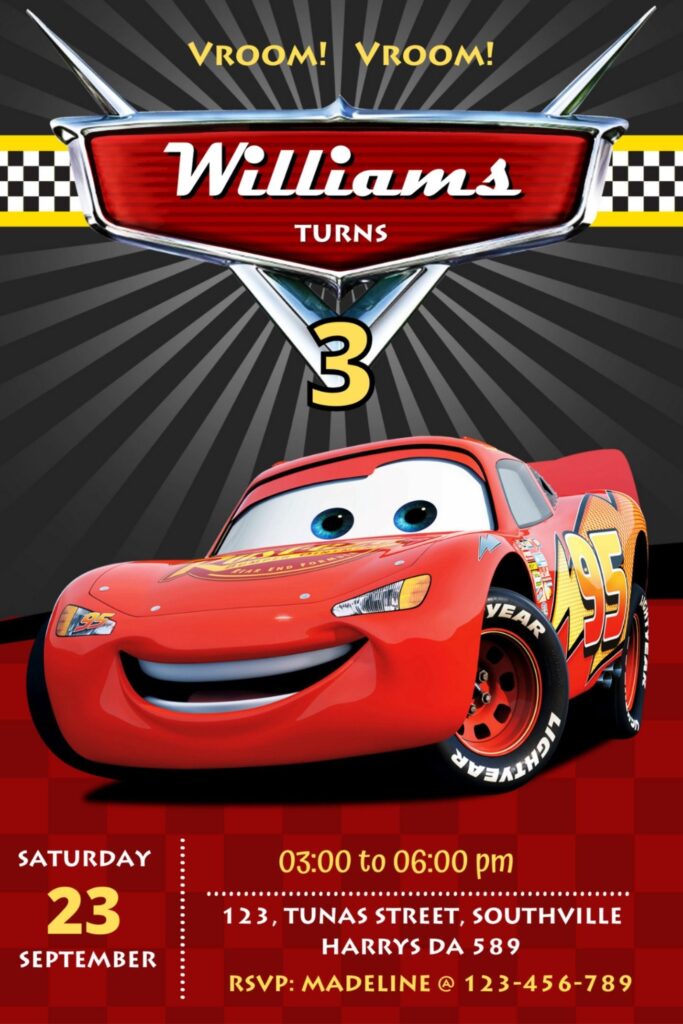 Cars Birthday Invitation Template Canva 1 Cars Birthday Invitations