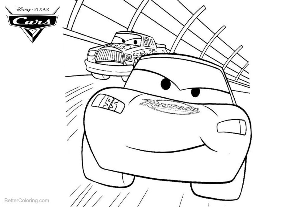 Cars Pixar Lightning McQueen Coloring Pages Free Printable Coloring Pages