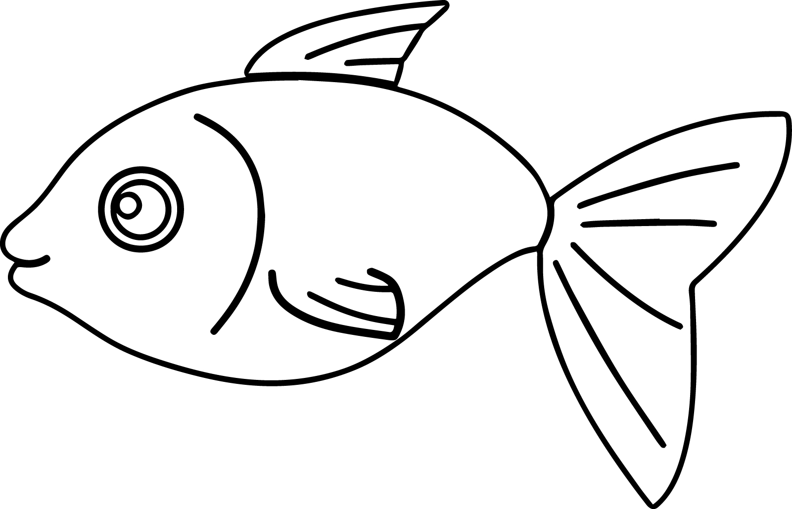 Cartoon Basic Fish Coloring Page Sheet Wecoloringpage