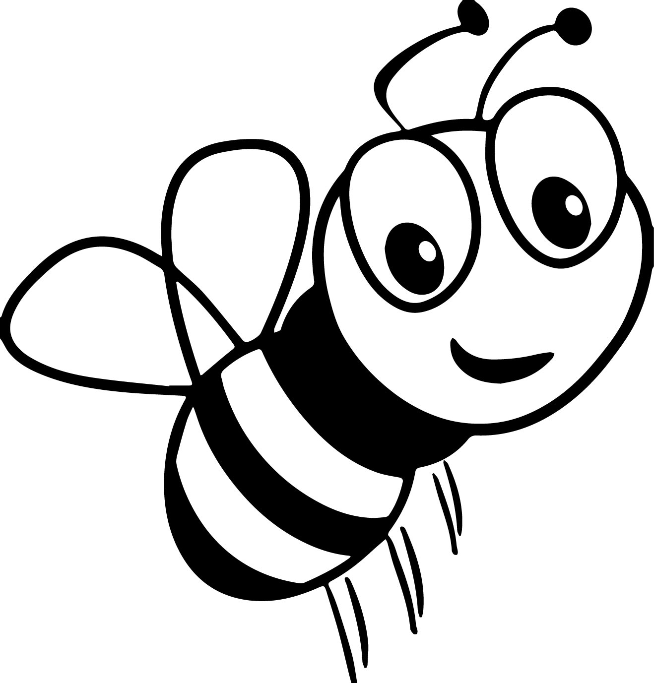 Cartoon Bee Smile Coloring Page Wecoloringpage