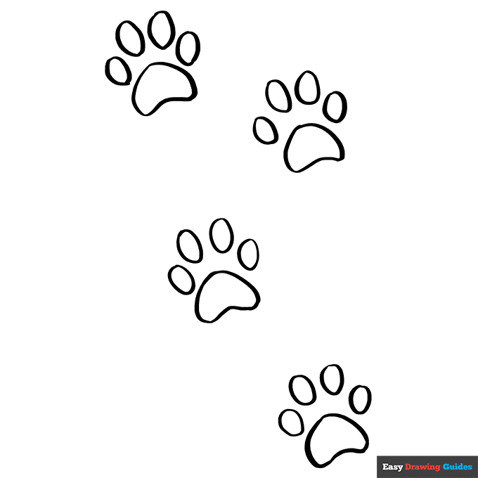 Cat Paw Easy Drawing Guides