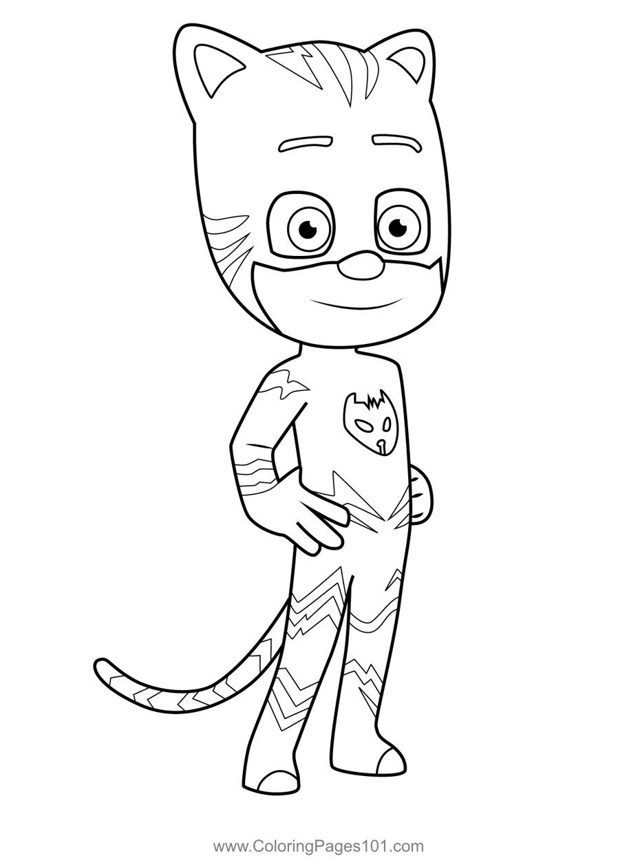 Catboy PJ Masks Coloring Page For Kids Free PJ Masks Printable 