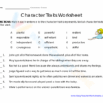 Character Traits Worksheet Worksheet Worksheets Library