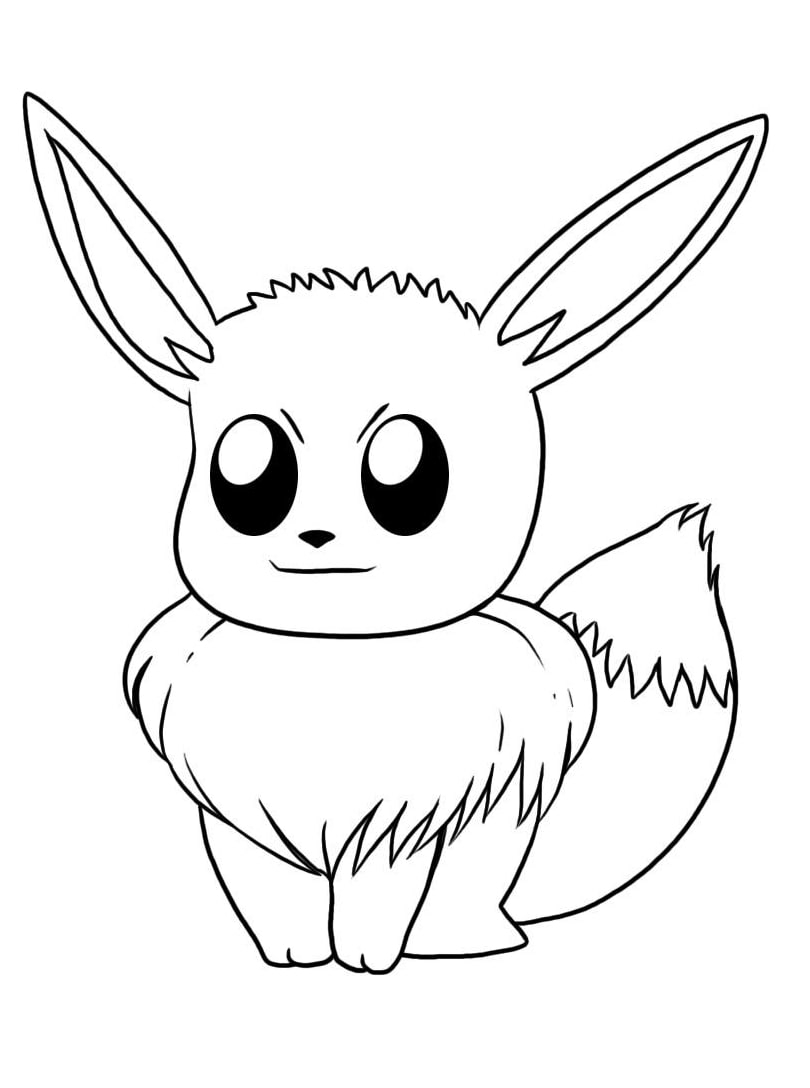 Cheerful Eevee Pokemon Coloring Page Anime Coloring Pages