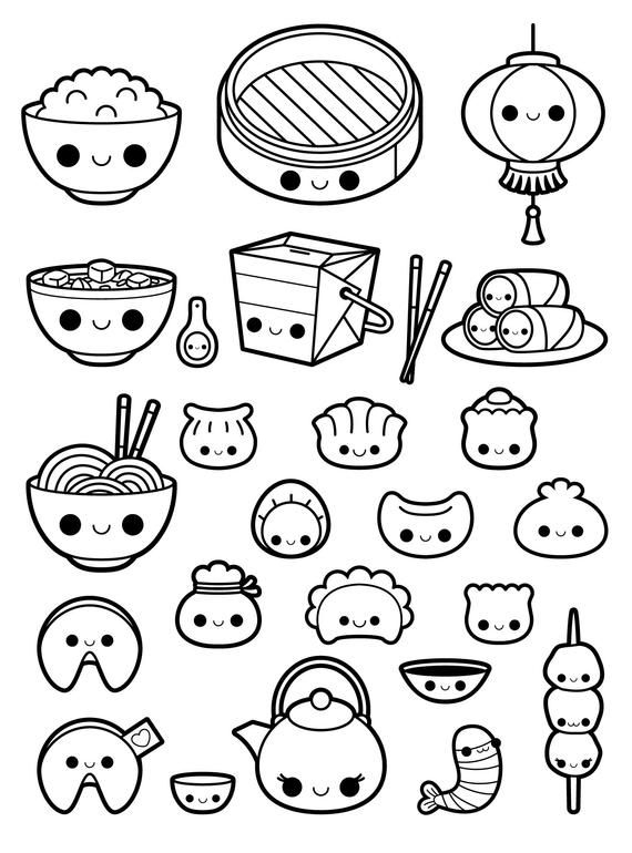 Chinese Food Coloring Pages Coloring Home