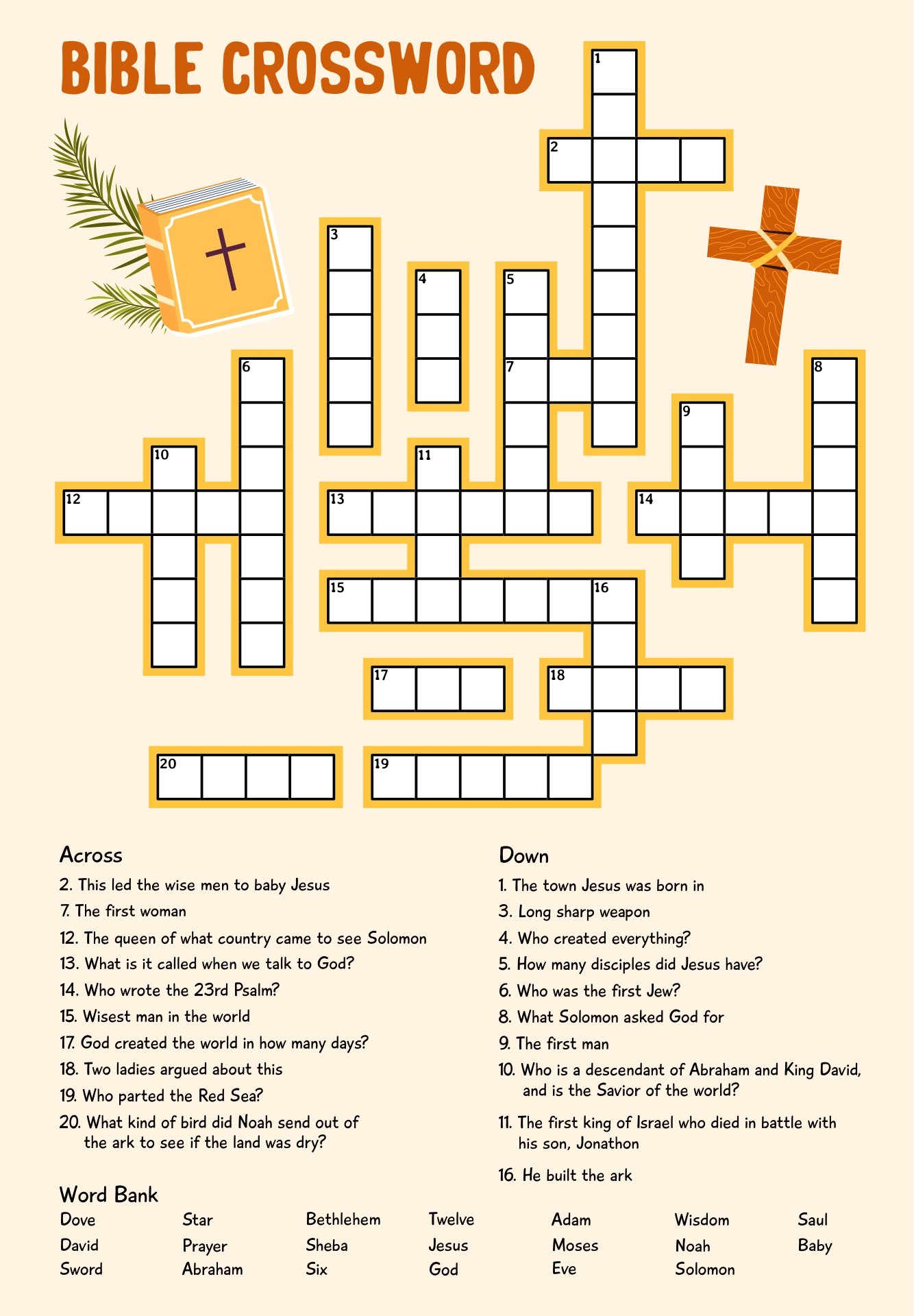 Christian Crossword Puzzles 10 Free PDF Printables Printablee