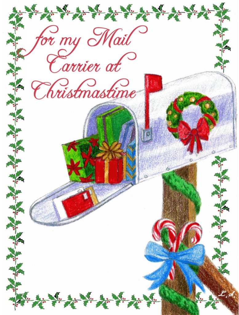 Christmas Card For Mail Carrier Postman Postmaster Mailman Mailwoman 
