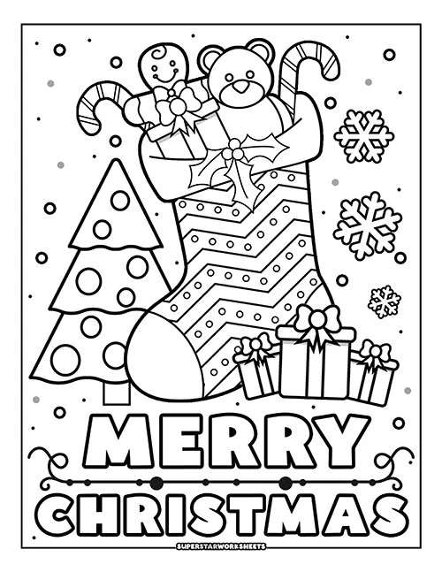 Christmas Coloring Pages Superstar Worksheets Merry Christmas 