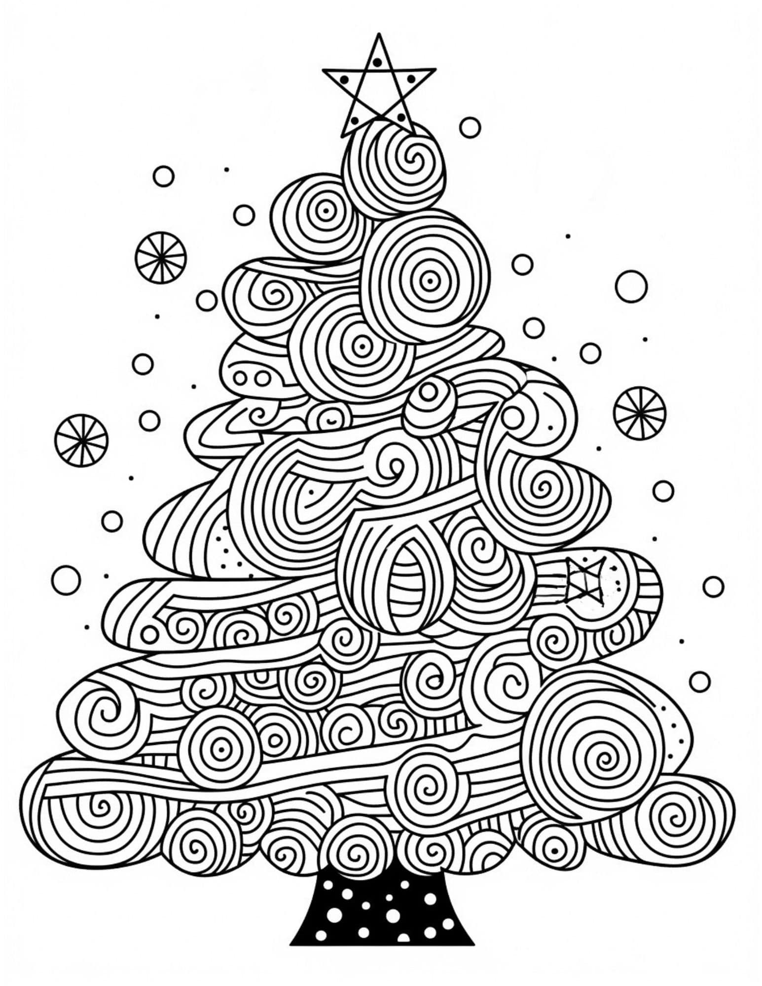 christmas tree printable coloring pages pdf