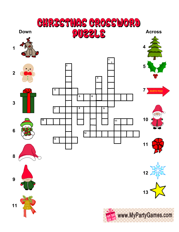 Christmas Crossword Puzzle Free Printable Free Templates Printable