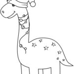 Christmas Dinosaur Coloring Page Free Printable Coloring Pages For Kids