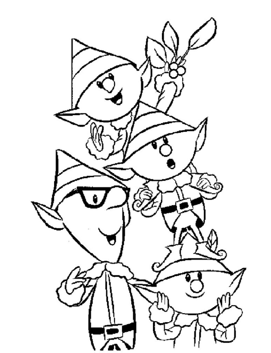 Christmas Elf Coloring Page Coloring Book