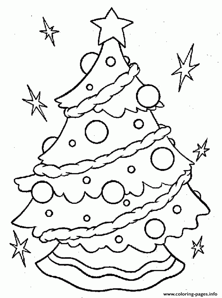 Christmas For Kids Xmas Tree Coloring Page Printable
