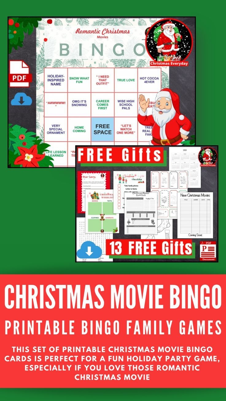 Christmas Movie Bingo Fun Printable Party Game 2022 