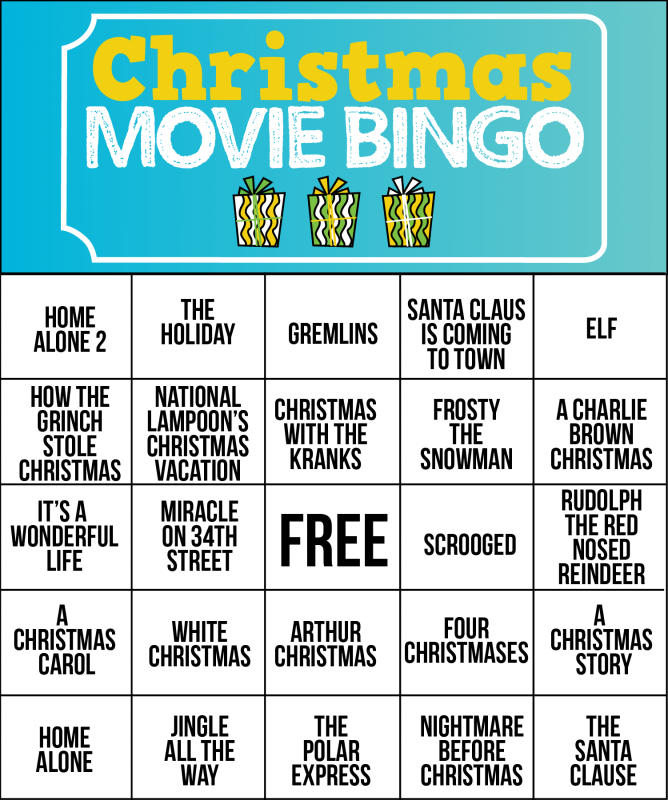 Christmas Movie Bingo Printable