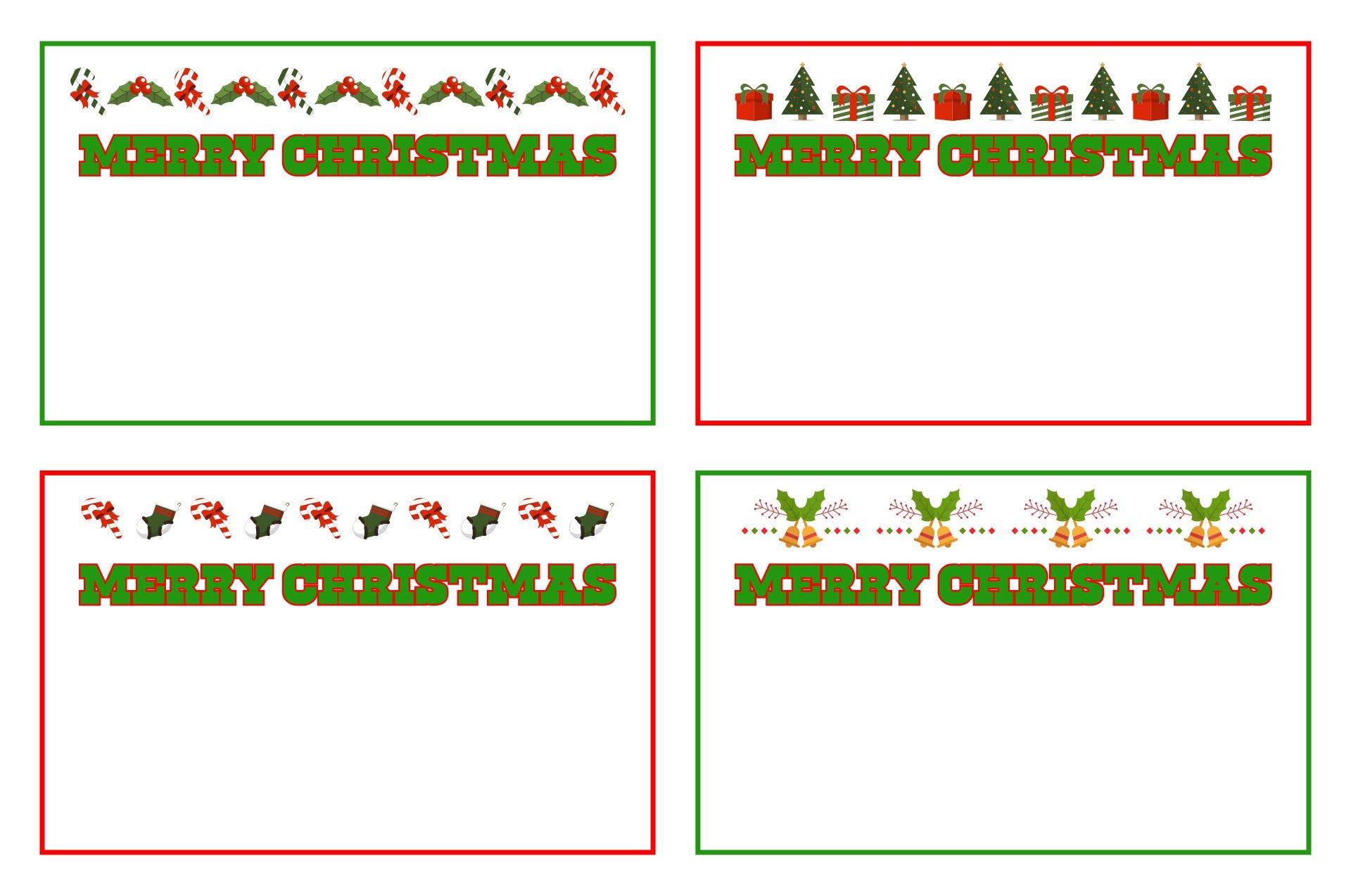 Christmas Name Cards 11 Free PDF Printables Printablee