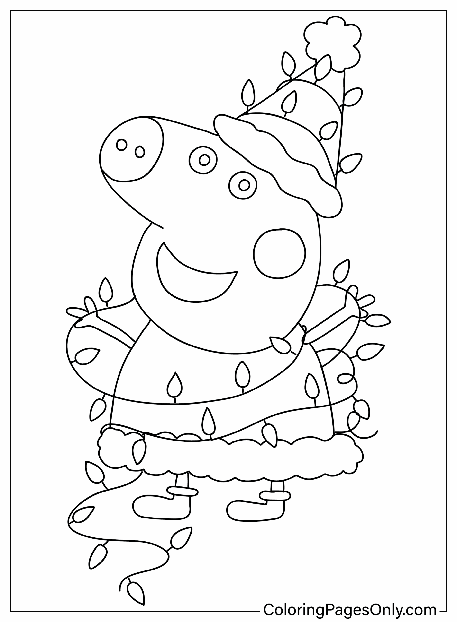 Christmas Peppa Pig Coloring Page Free Printable Coloring Pages
