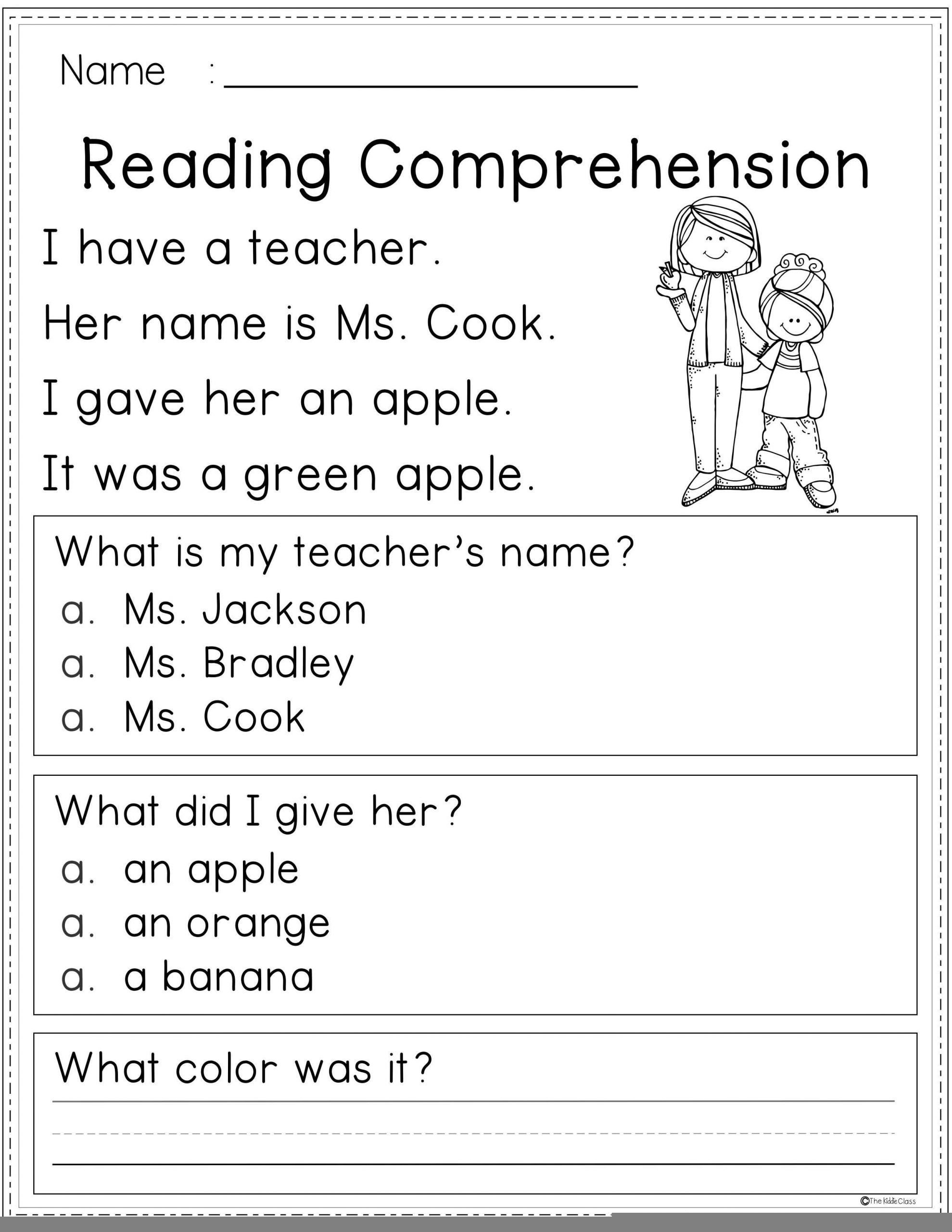 Christmas Reading Comprehension Worksheets First Grade 