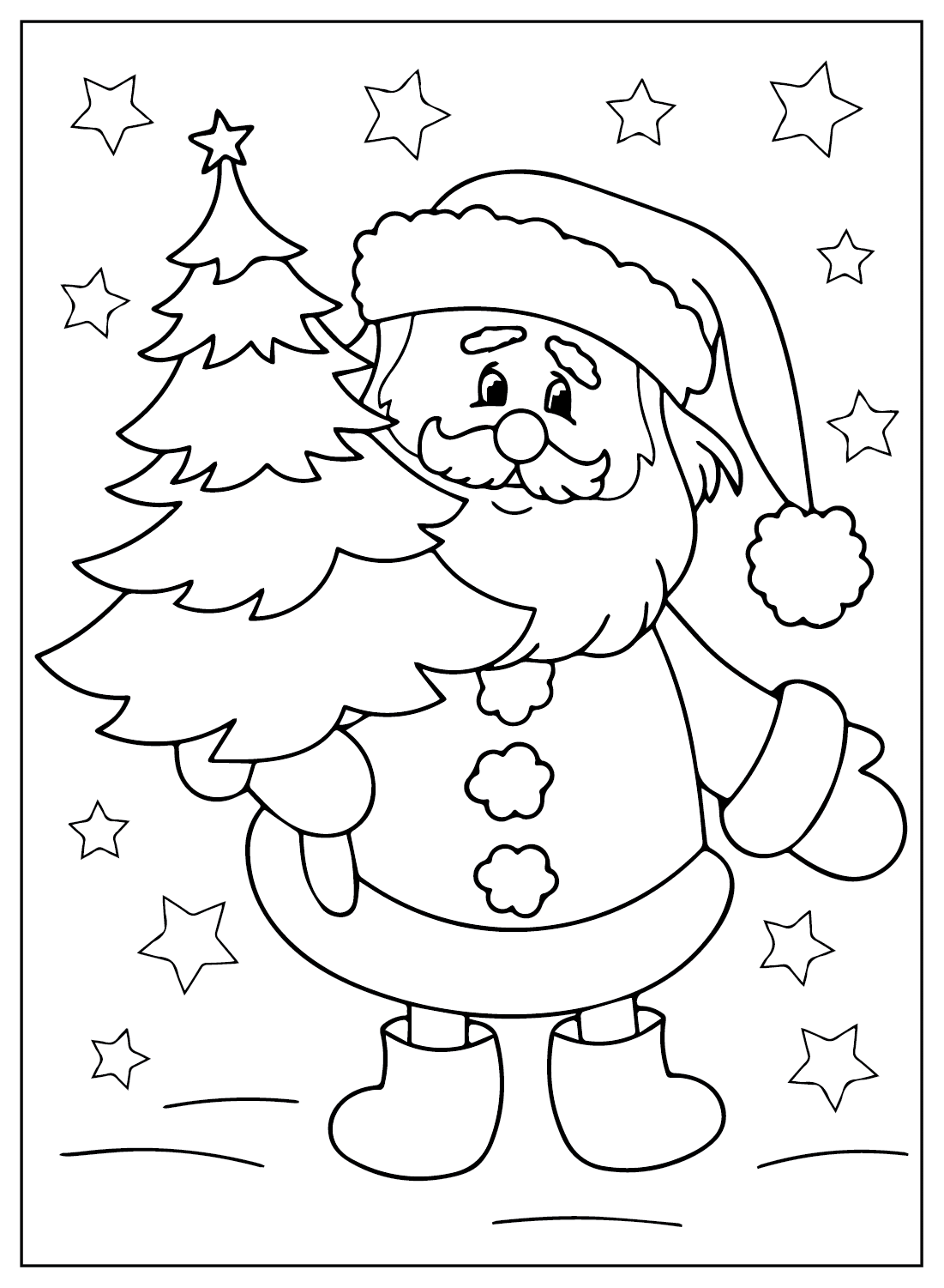 Christmas Santa Claus Coloring Page Free Printable Coloring Pages