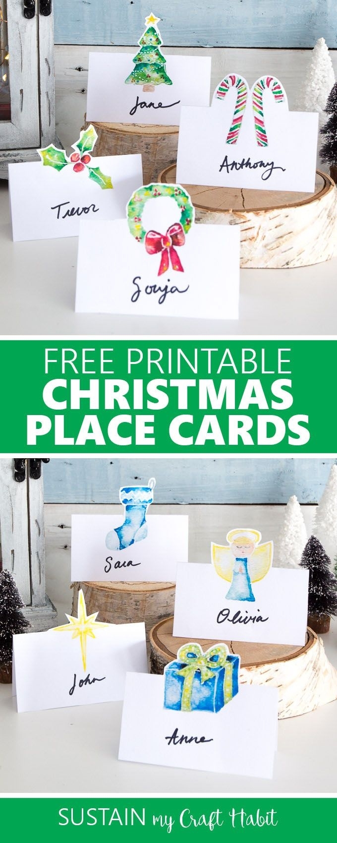 Christmas Table Name Cards Free Printable Free Printable