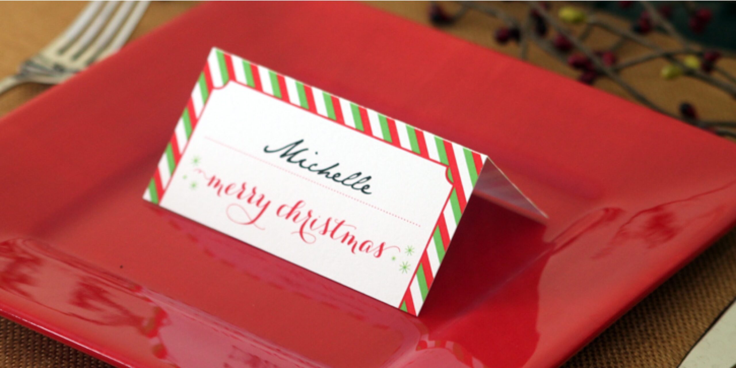 free printable christmas table name cards
