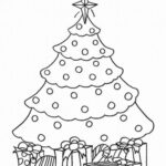 Christmas Tree And Present Coloring Page Printable