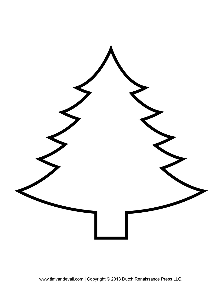 christmas tree printable black and white