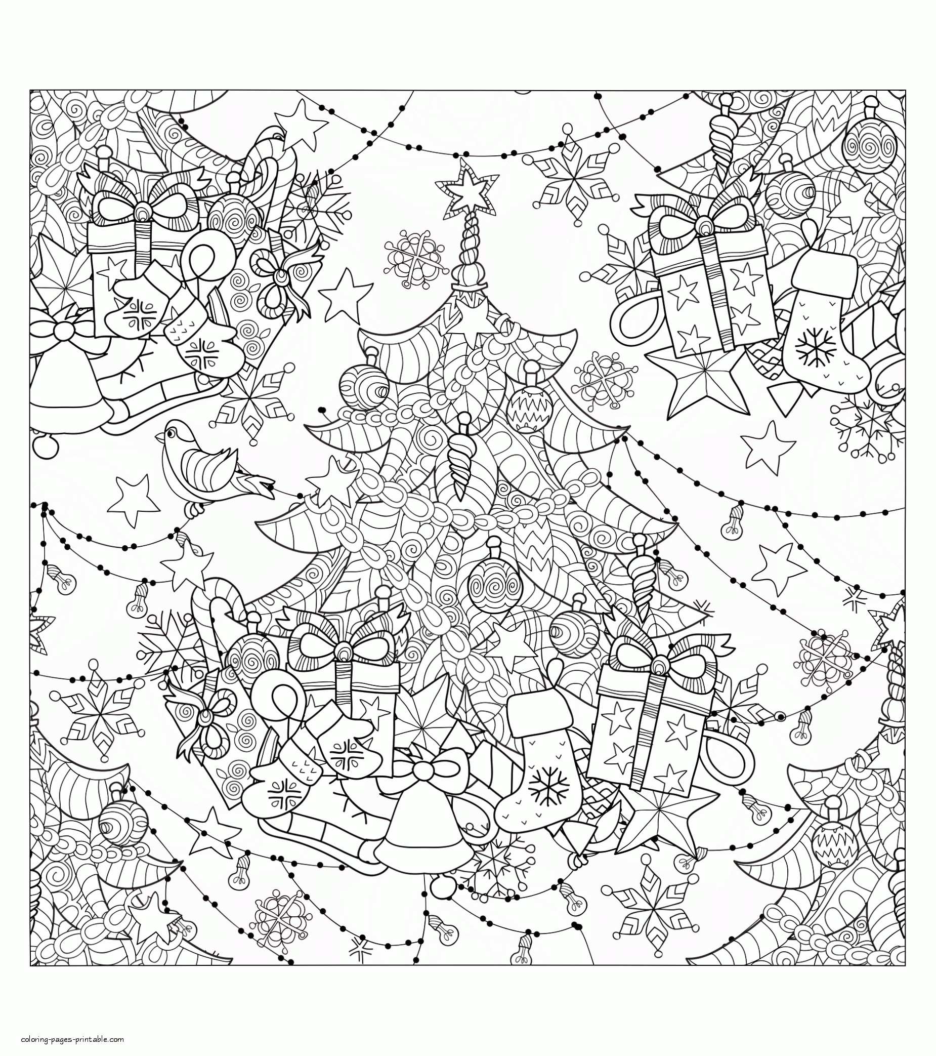 Christmas Tree Coloring Pages For Adults COLORING PAGES PRINTABLE COM