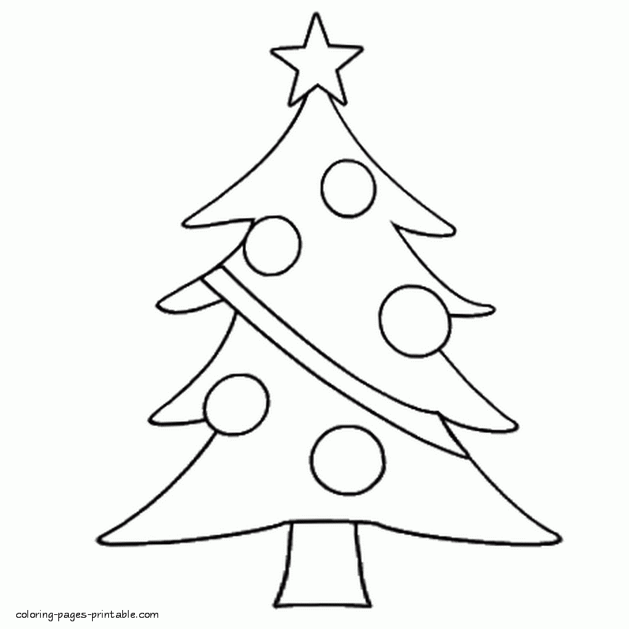 Christmas Tree Coloring Pages For Toddlers