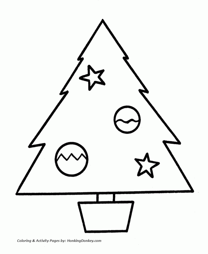 Christmas Tree Coloring Pages Simple Christmas Tree Coloring Sheet 