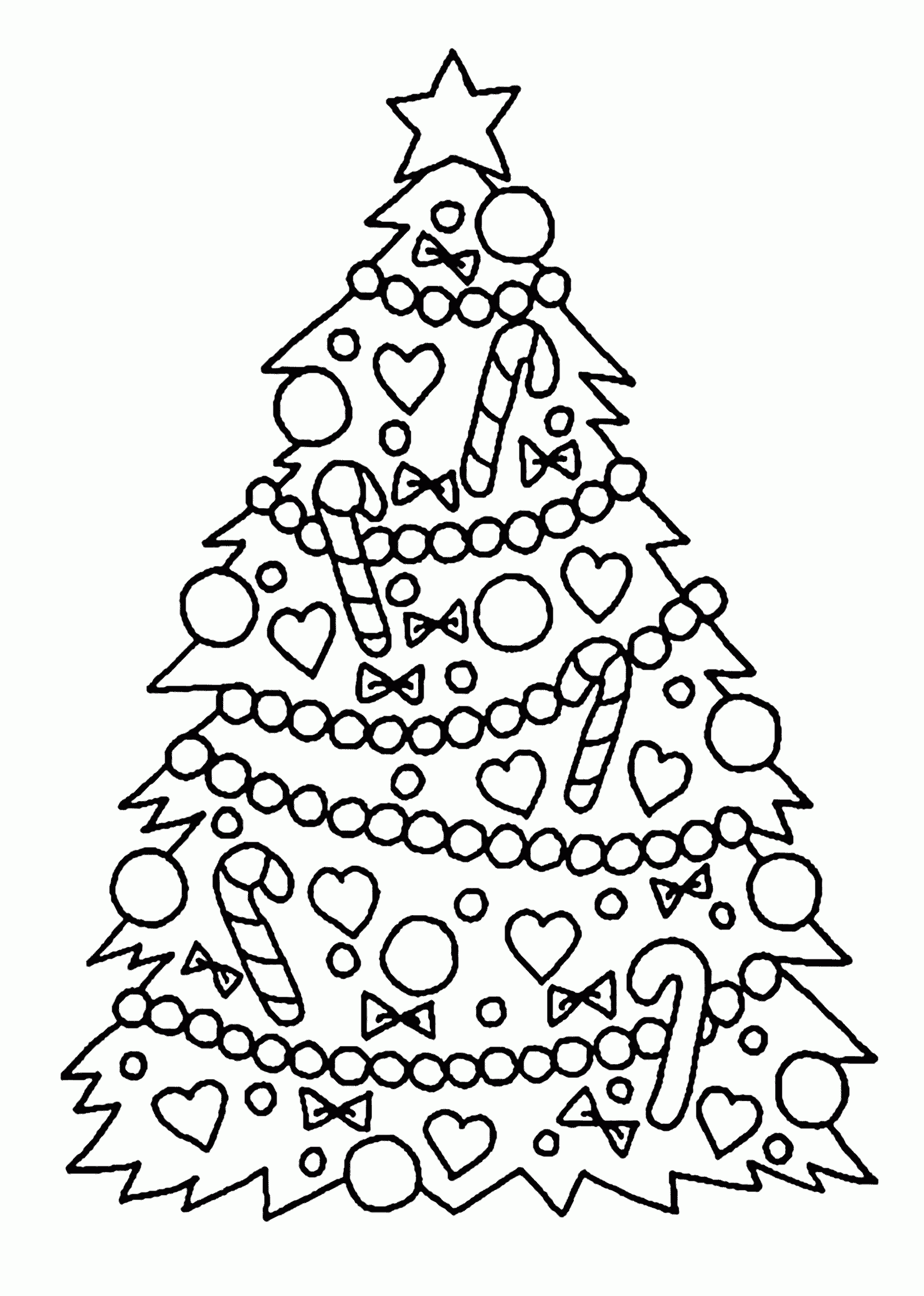 christmas tree print and color