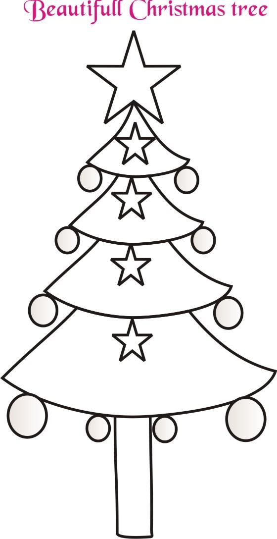 Christmas Tree Coloring Printable Page For Kids