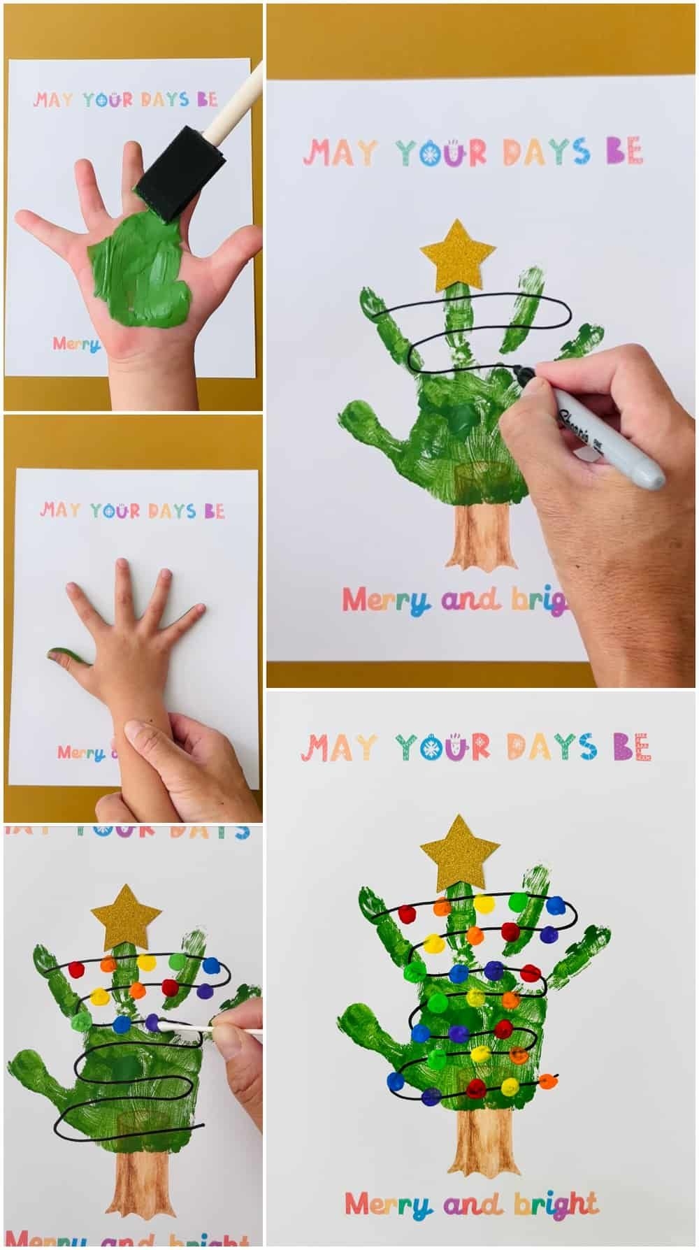 Christmas Tree Handprint Art Printable Christmas Handprint Printable 