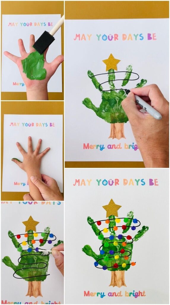 Christmas Tree Handprint Art Printable Christmas Handprint Printable