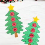 Christmas Tree Name Craft For Kids Free Template