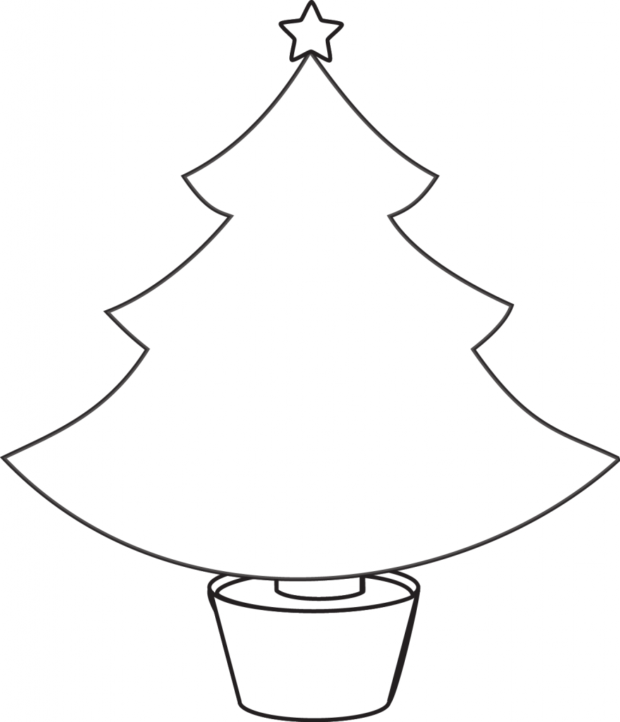 Christmas Tree Outline Coloring Home