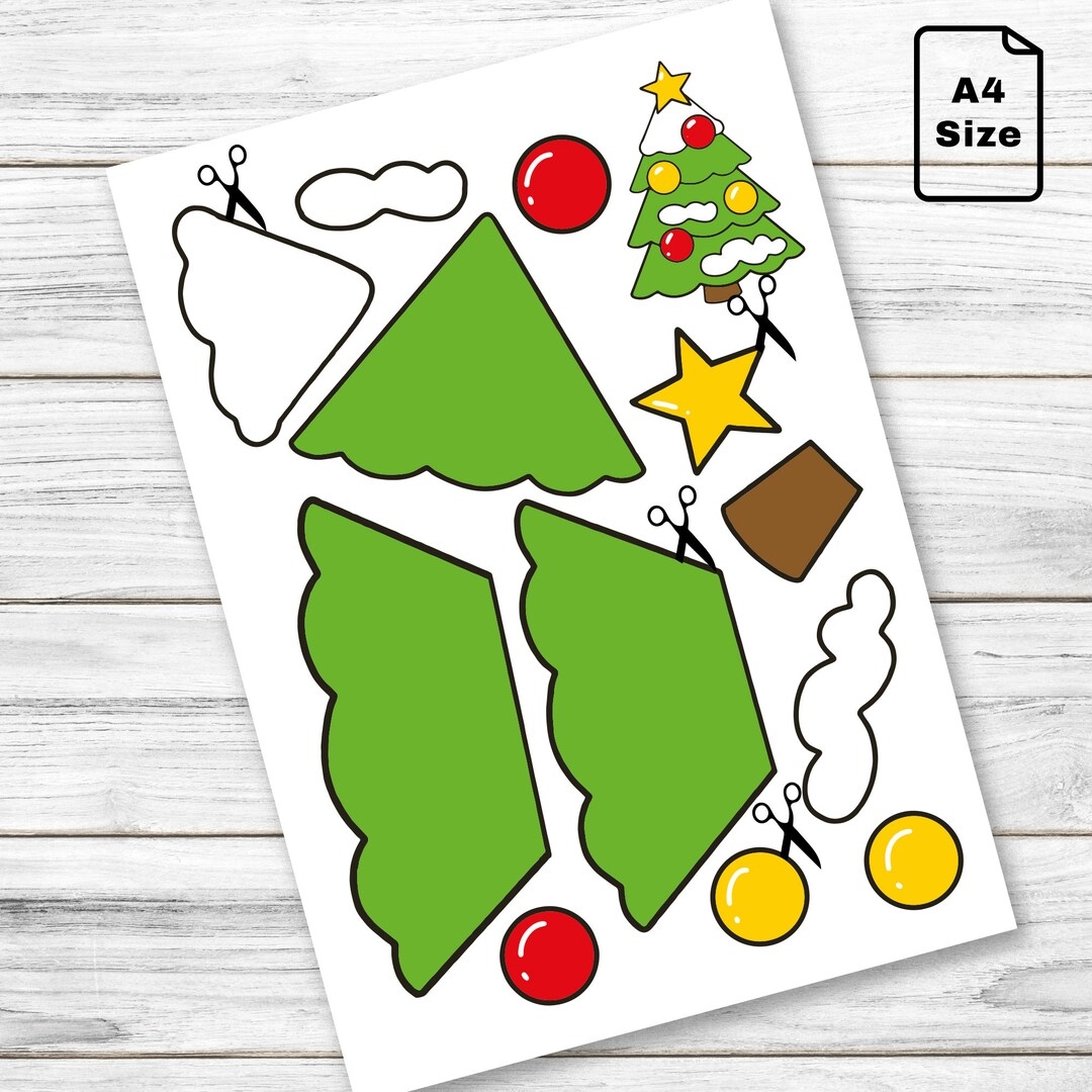 Christmas Tree Printable Craft Kit Christmas Ornament Kids Kids 