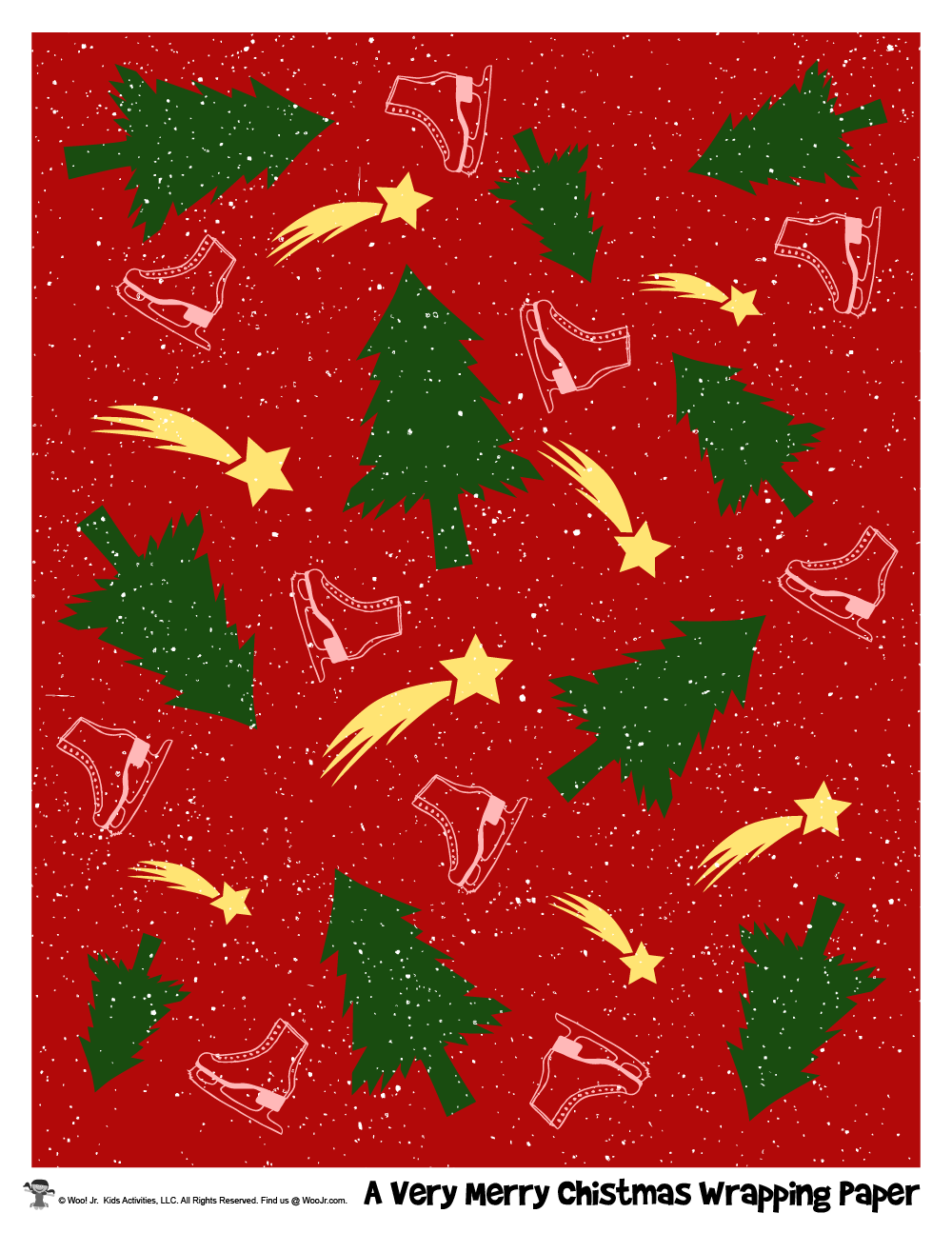 Christmas Tree Shooting Star Printable Wrapping Woo Jr Kids Activities