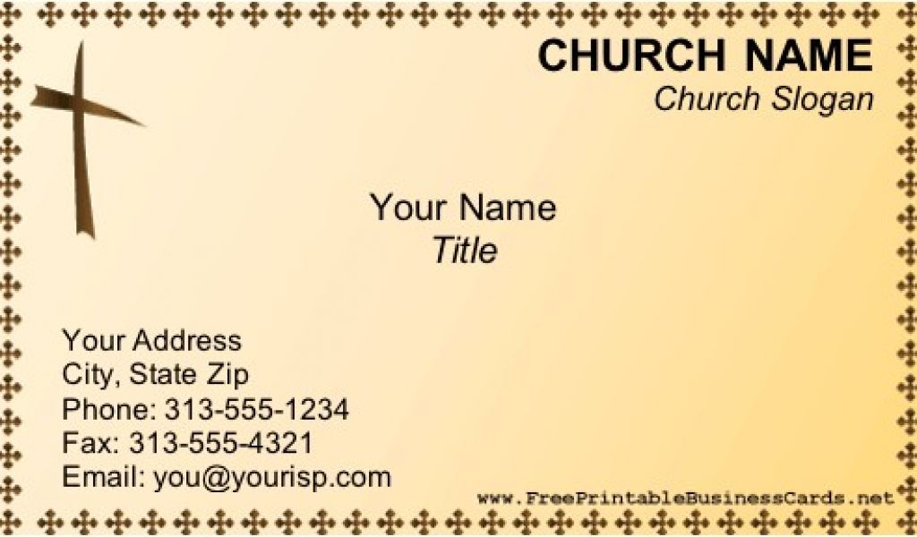 Church Business Cards Templates Free Church Business Card Williamson 
